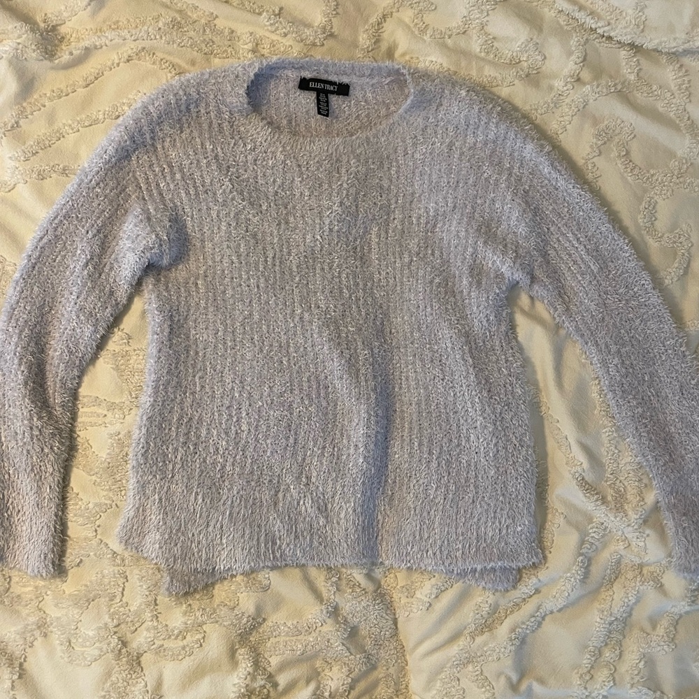 Ellen Tracy gray chenille sweater size medium